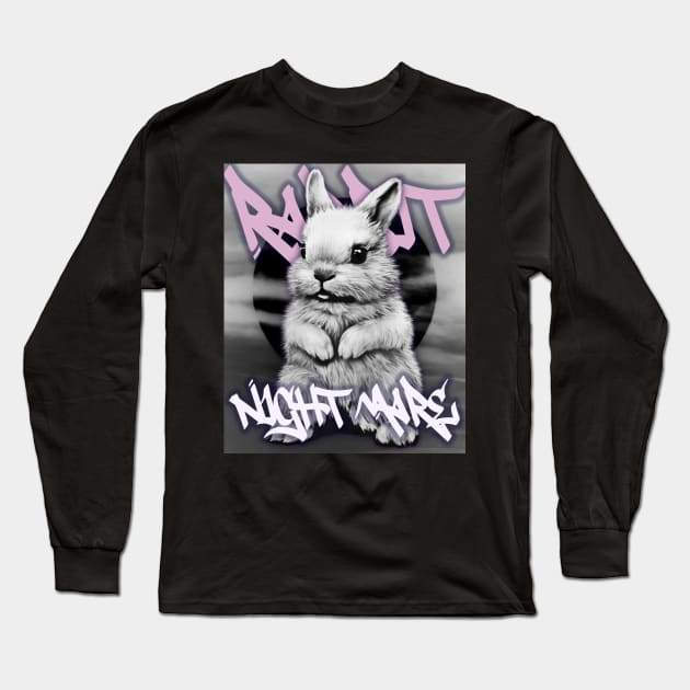 NightMare Rabbit Long Sleeve T-Shirt by Mono oh Mono